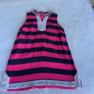 Crown & Ivy sleeveless dress pink and navy